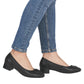 Rieker Women's Black Leather Court Shoes 43453-00