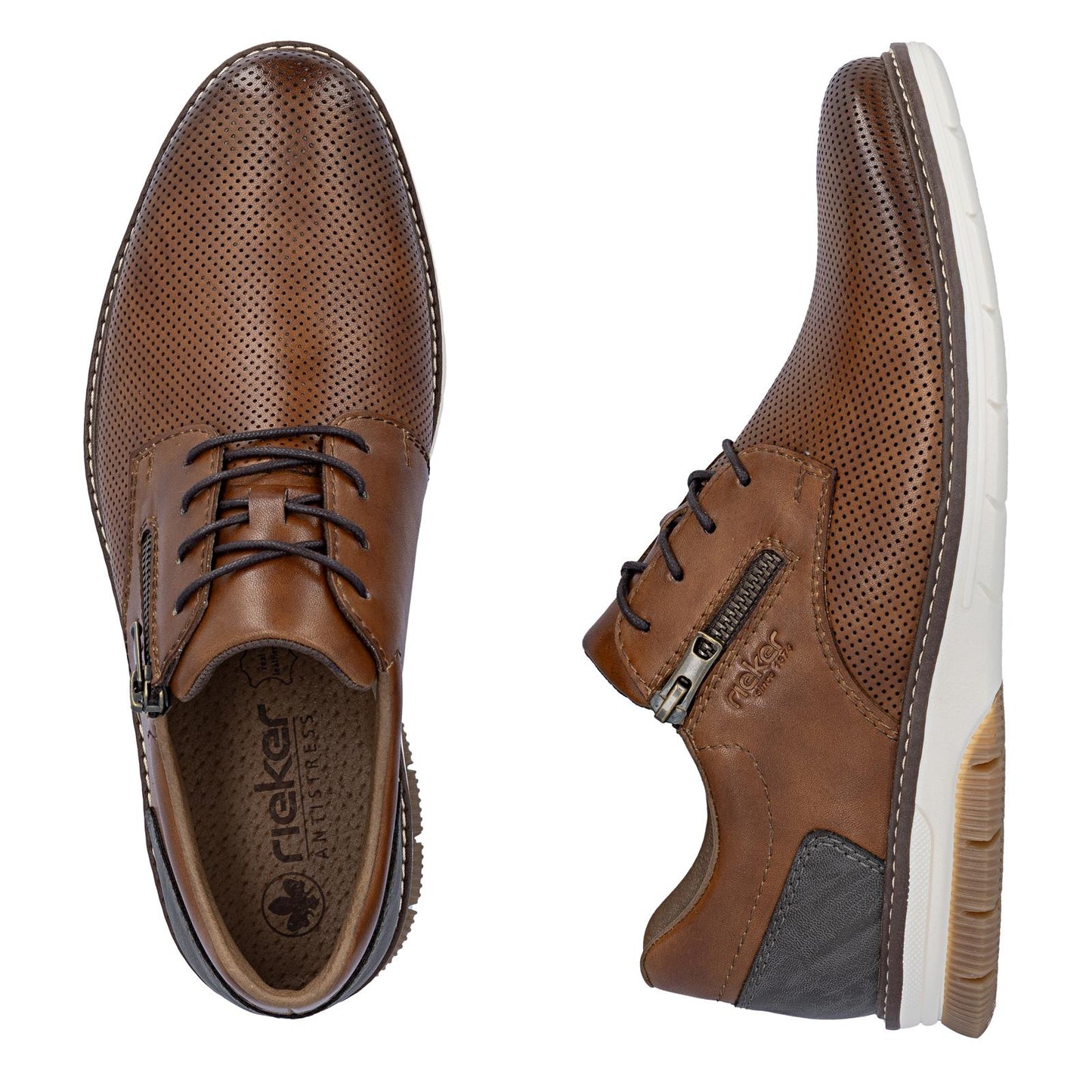 Rieker Men's Brown Leather Shoes 14412-24