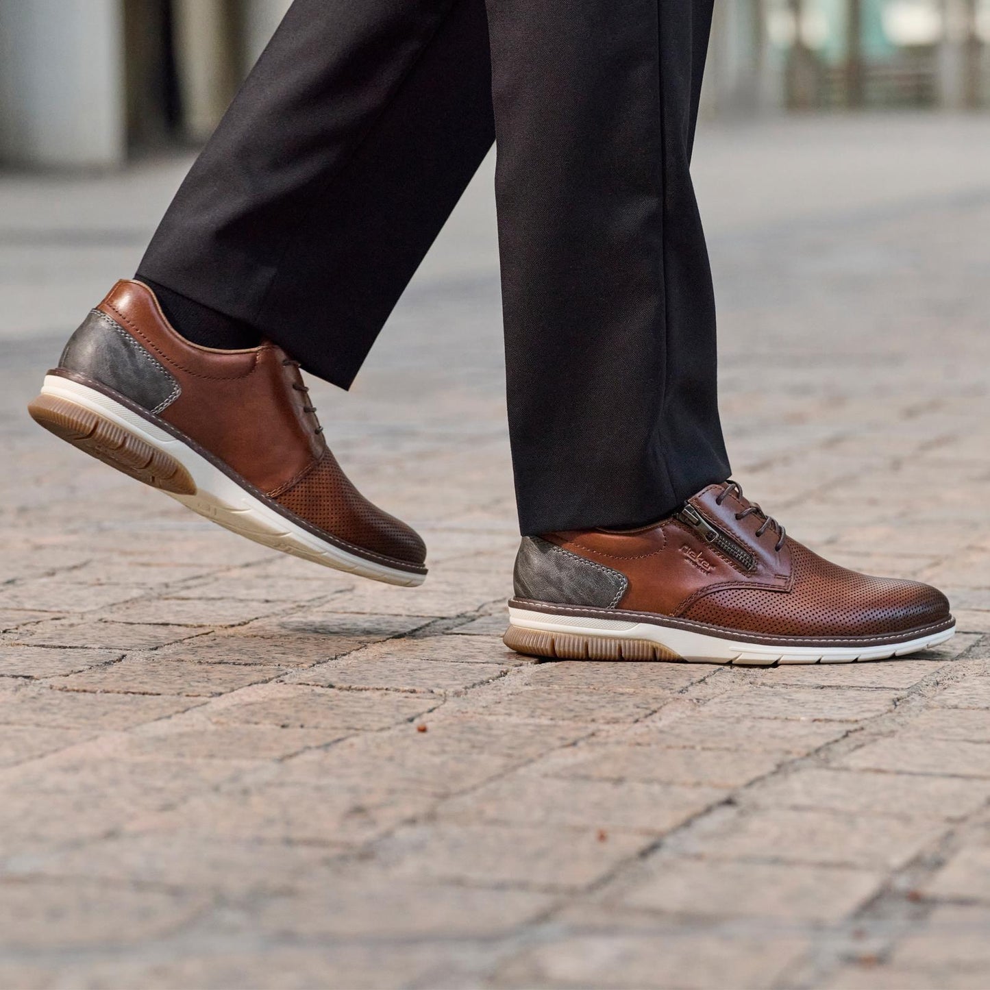 Rieker Men's Brown Leather Shoes 14412-24