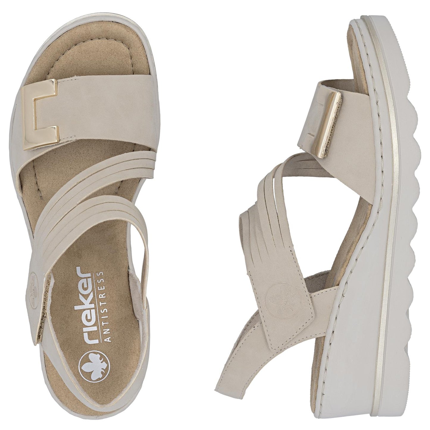 Rieker Women's Wedge Sandals Beige 67410