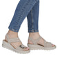 Rieker Women's Wedge Sandals Beige 67410
