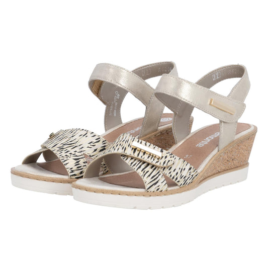 Remonte Women's Wedge Sandals Light Gold R6266