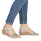 Remonte Women's Wedge Sandals Light Gold R6266