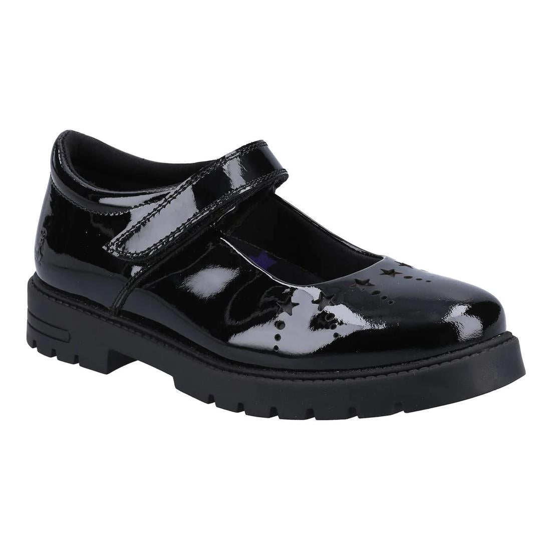 Hush Puppies Sabrina Jnr Black Patent School Shoes