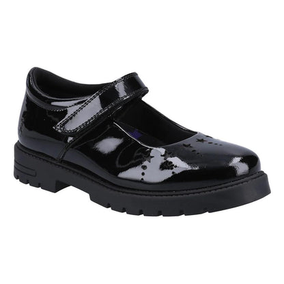 Hush Puppies Sabrina Jnr Black Patent School Shoes