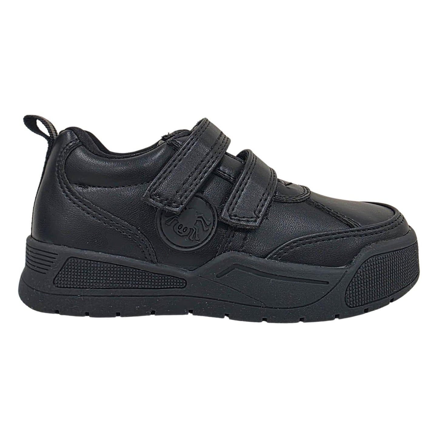 Little Green Feet Spider Boys Black School Shoes