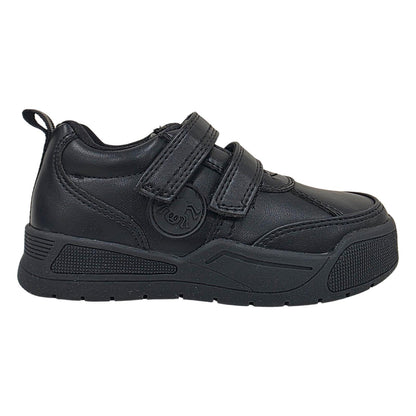 Little Green Feet Spider Boys Black School Shoes
