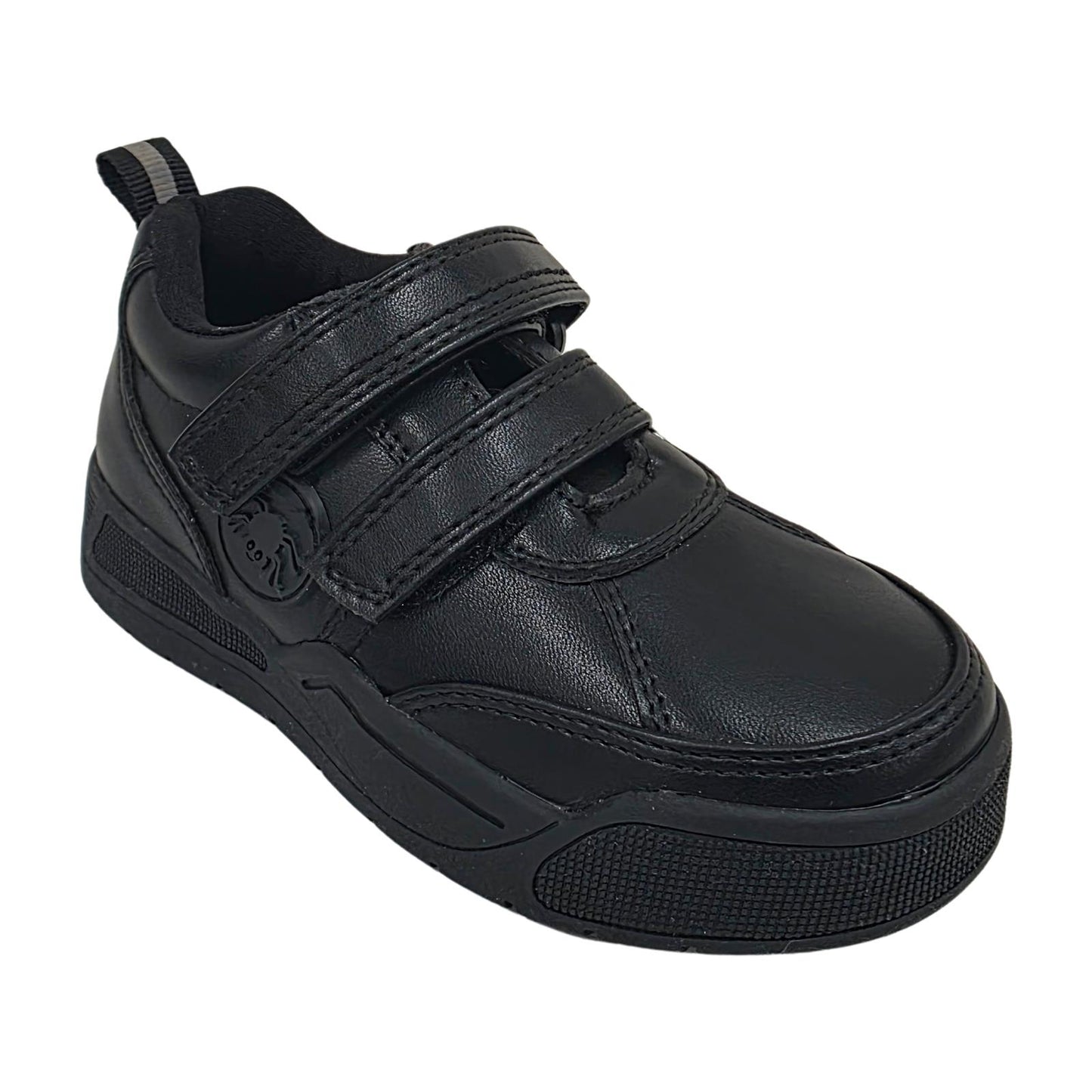 Little Green Feet Spider Boys Black School Shoes