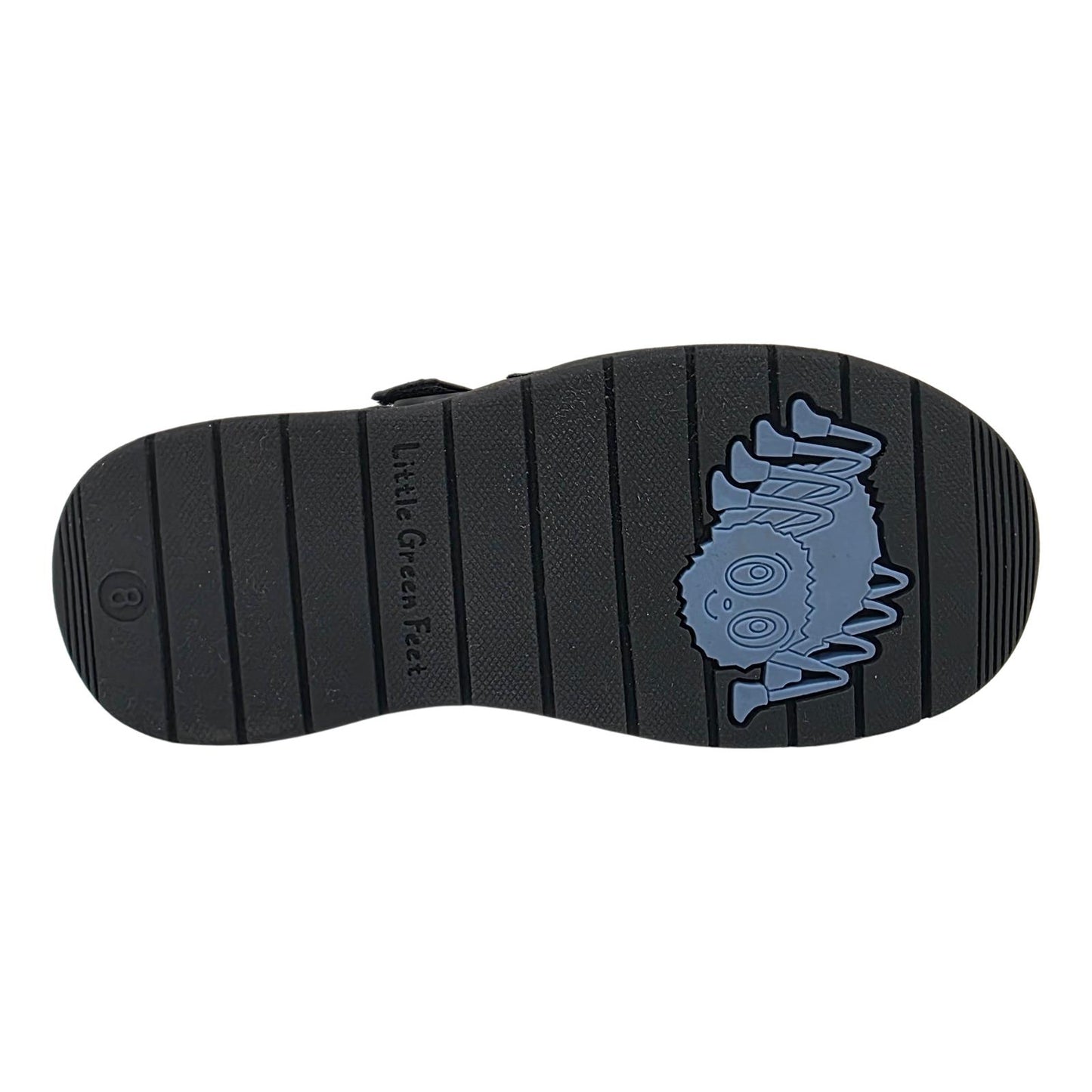 Little Green Feet Spider Boys Black School Shoes