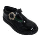Little Green Feet Daisy Girls Black School Shoes