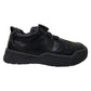 Little Green Feet Twist Boys Black School Shoes