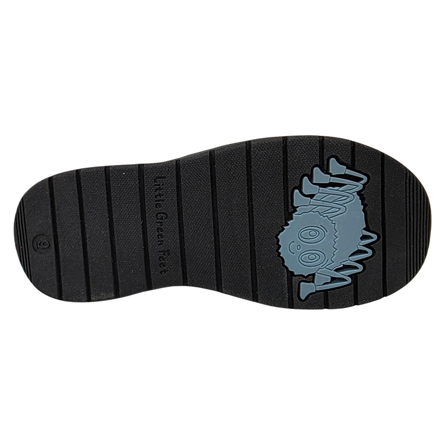Little Green Feet Twist Boys Black School Shoes