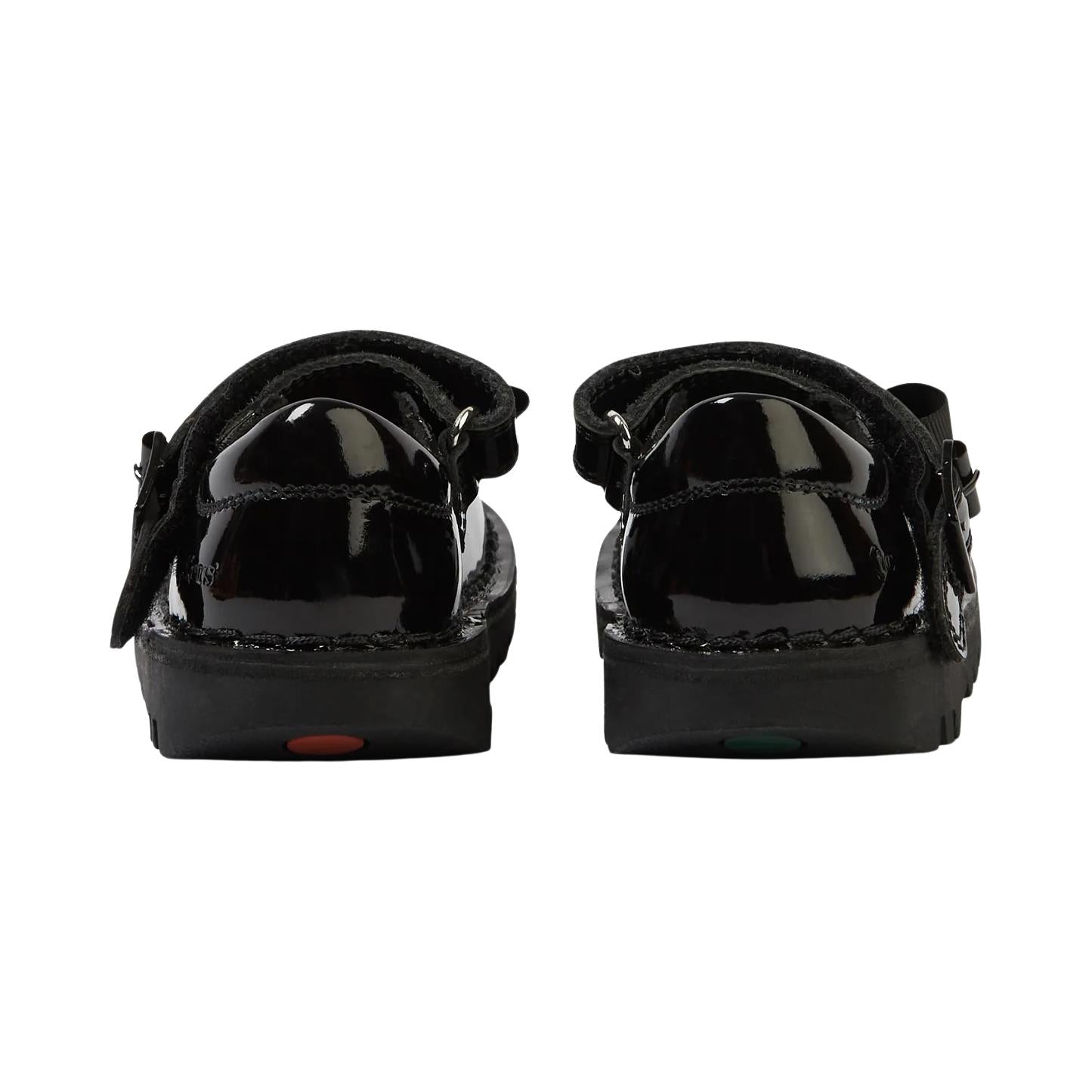 Kickers Girls Kick MJ Bow Black Patent Leather School Shoes