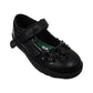 Little Green Feet Pretty Girls Black School Shoes