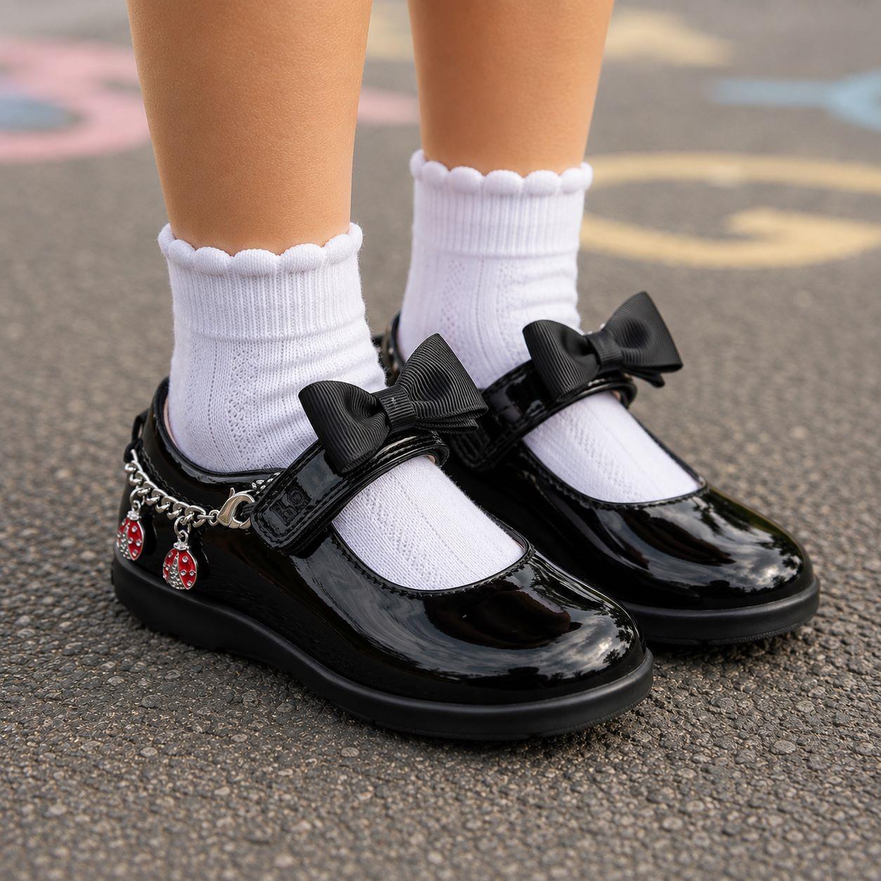 Lelli Kelly Ladybird G Fit Patent School Shoes LKSA8496