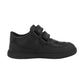 Kickers Playflex Lo Vel Leather Black School Shoes 1-17566
