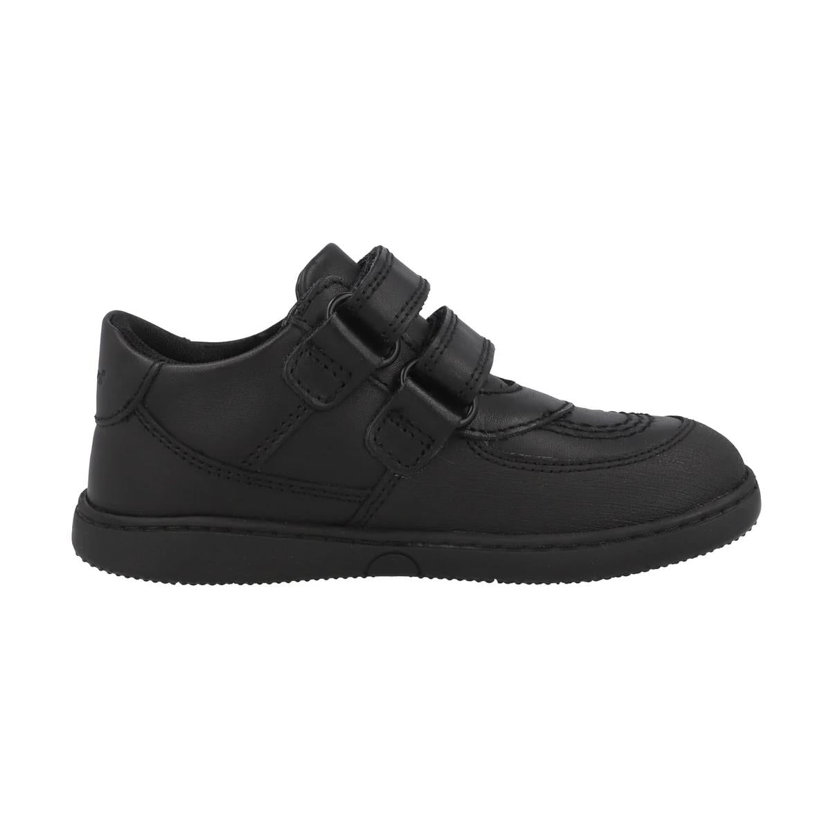 Kickers Playflex Lo Vel Leather Black School Shoes 1-17566
