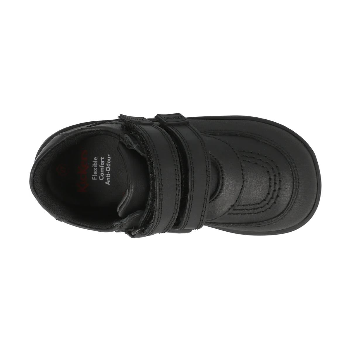 Kickers Playflex Lo Vel Leather Black School Shoes 1-17566