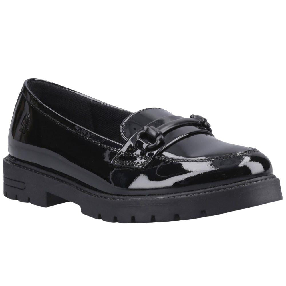 Hush Puppies Hazel Snaffle Black Patent SNR School Shoes