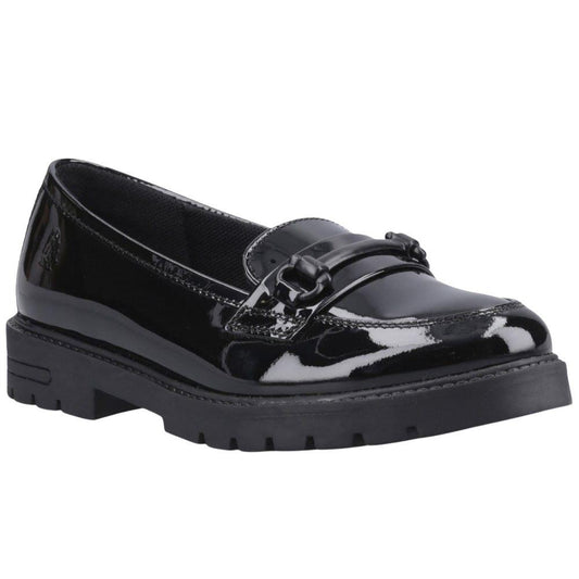 Hush Puppies Hazel Snaffle Black Patent SNR School Shoes