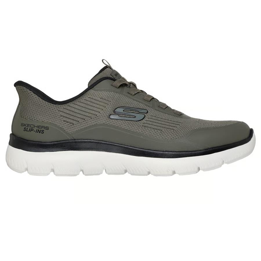 Skechers Mens Slip Ins Trainers Olive Black Summits-Leyter 233047/OLBK