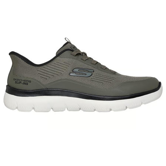 Skechers Mens Slip Ins Trainers Olive Black Summits-Leyter 233047/OLBK