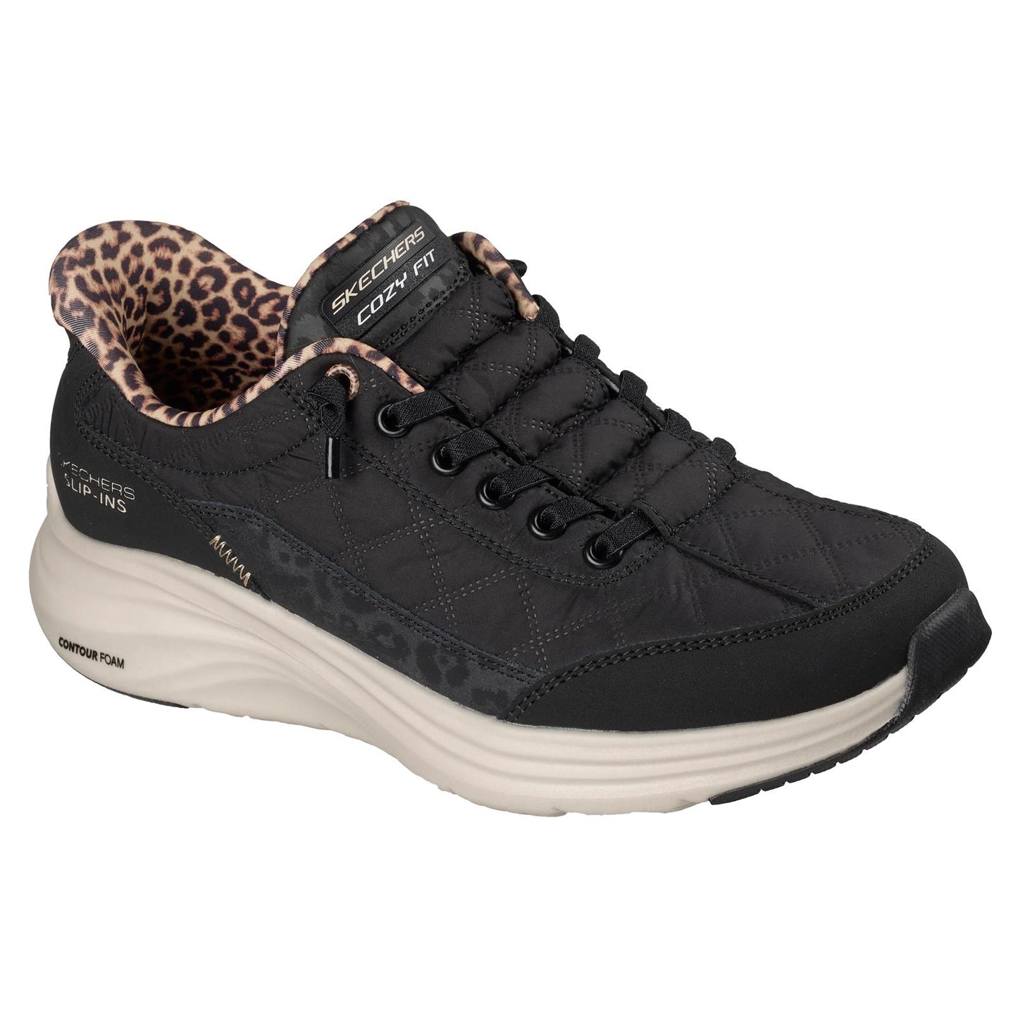 Skechers Women's Slip-ins: Contour Foam - Cozy Fit Leopard Dream Trainers 150419