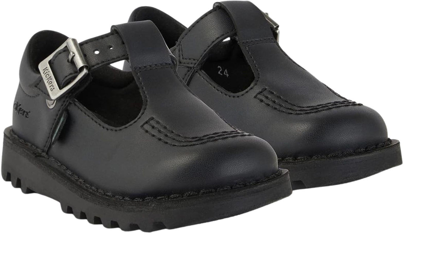 Kickers Kick T I Core Black School Shoes KF0000765BTW