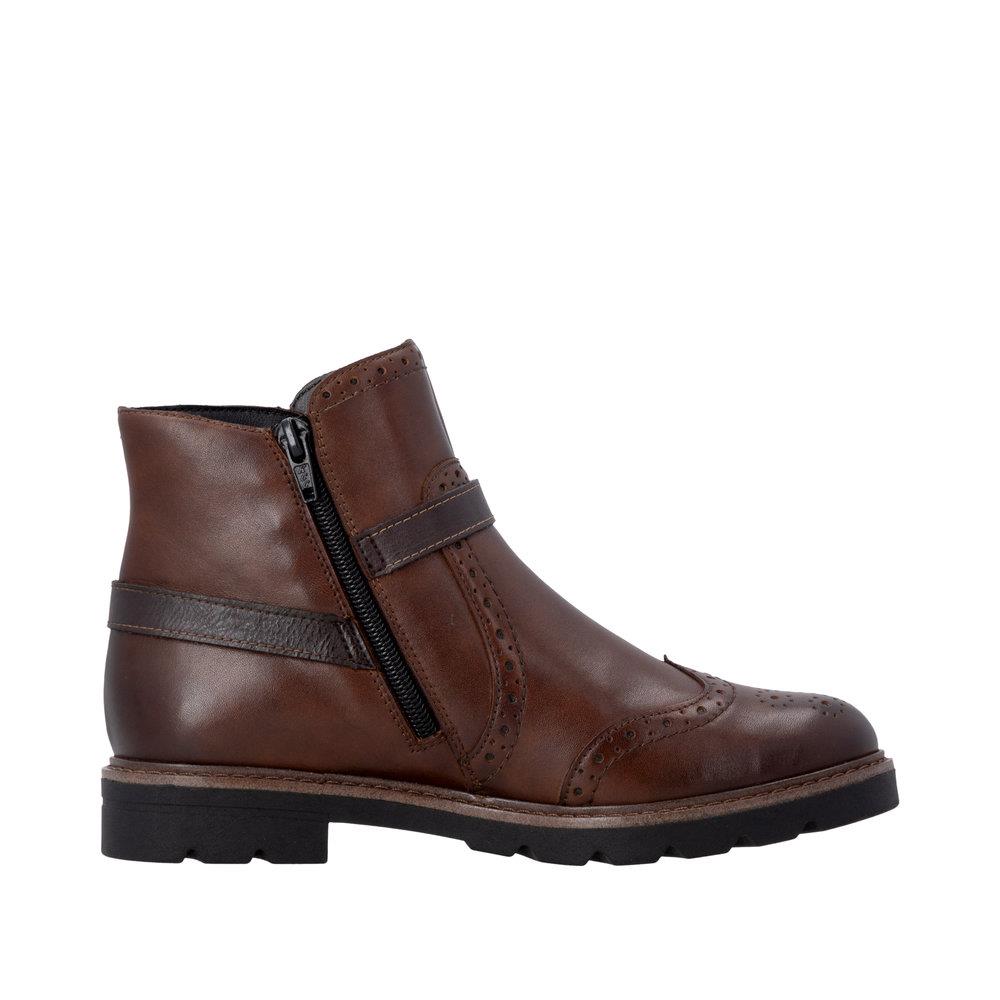 Remonte Women's Brown Leather Brogue Ankle Boots