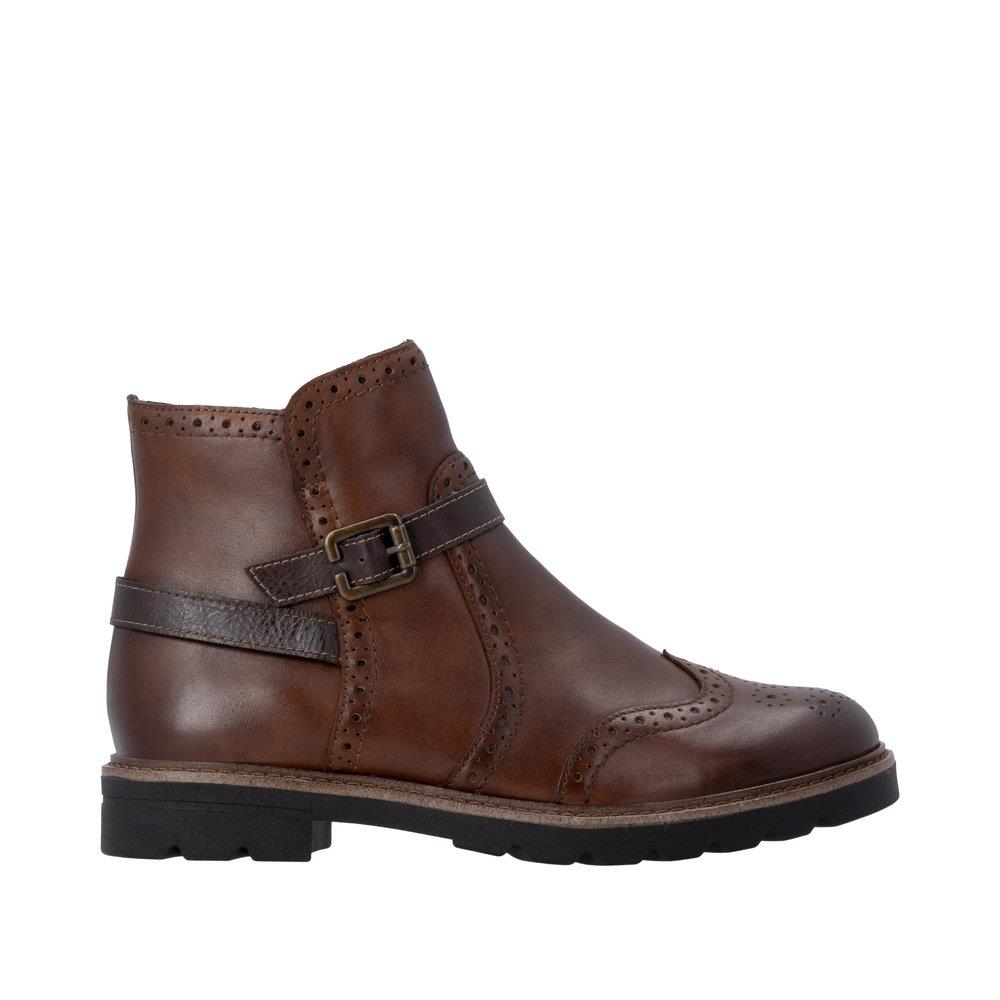 Remonte Women's Brown Leather Brogue Ankle Boots