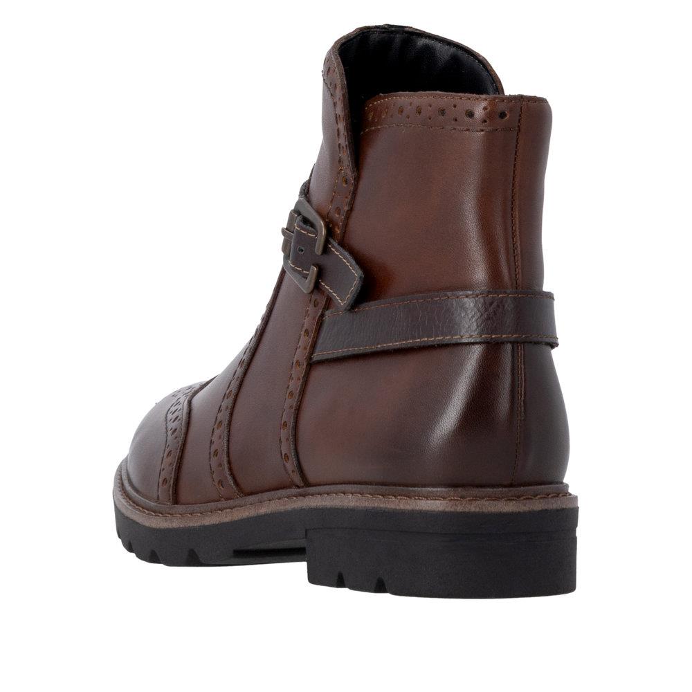 Remonte Women's Brown Leather Brogue Ankle Boots