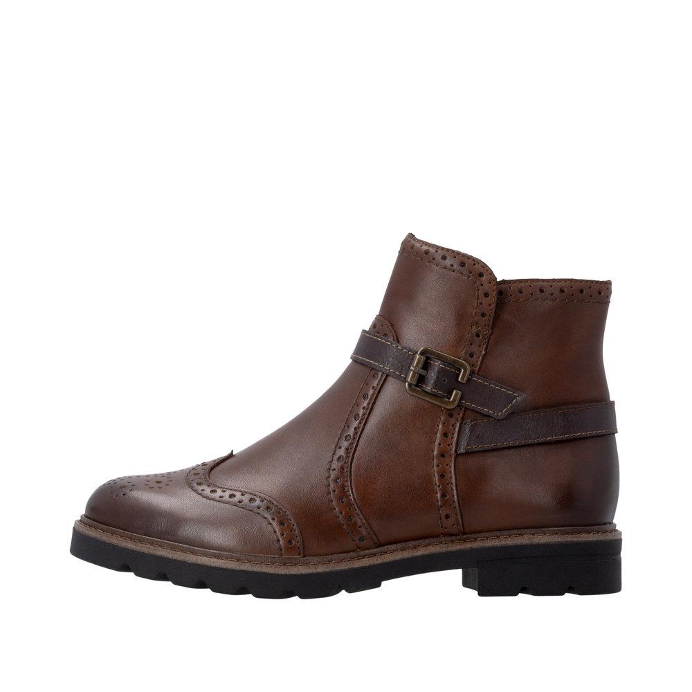 Remonte Women's Brown Leather Brogue Ankle Boots