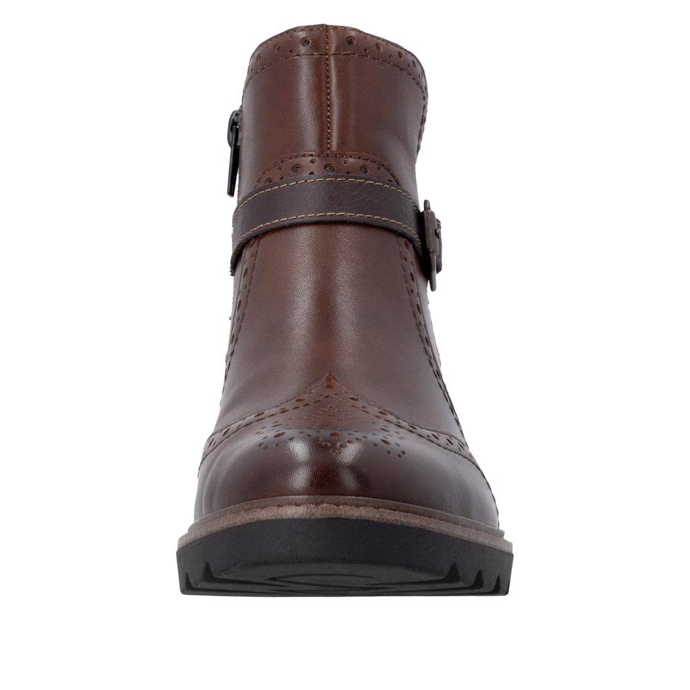 Remonte Women's Brown Leather Brogue Ankle Boots