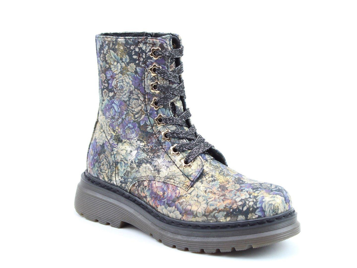Heavenly Feet Women's Eva Floral 8 Eyelet Ankle Boots