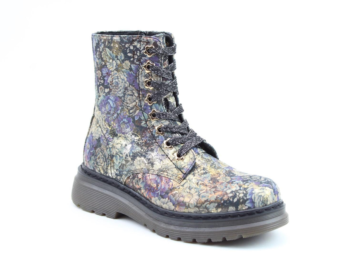 Heavenly Feet Women's Eva Floral 8 Eyelet Ankle Boots