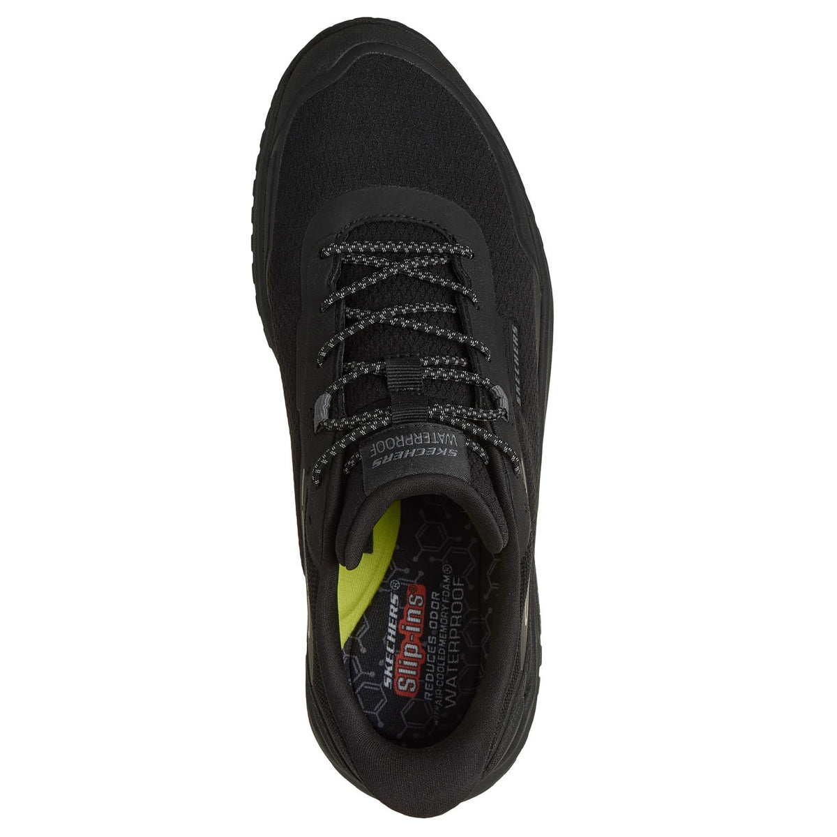 Skechers Mens Slip-ins Black Waterproof Relaxed Fit: Badger - Koda Trainers 211367/BBK