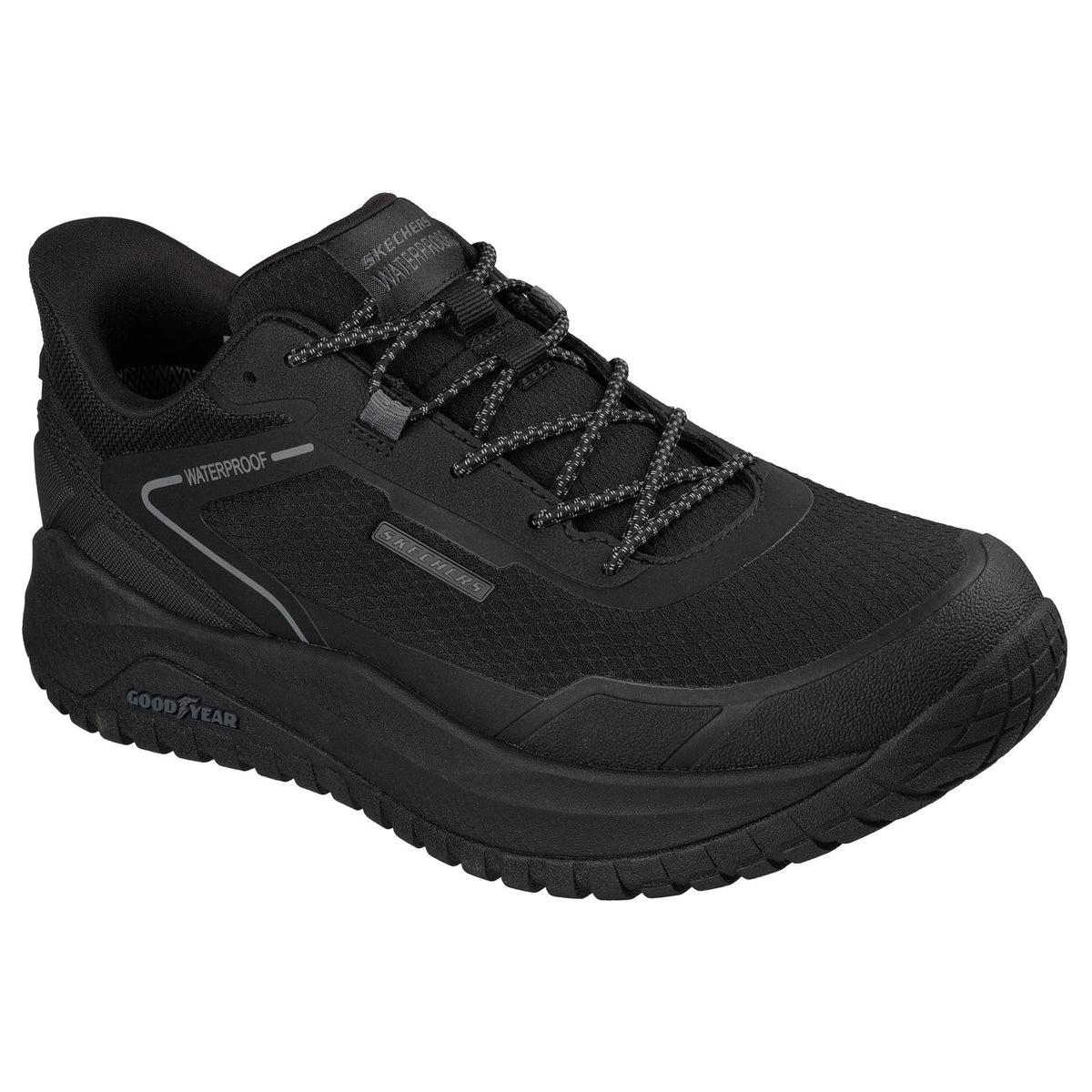 Skechers Mens Slip-ins Black Waterproof Relaxed Fit: Badger - Koda Trainers 211367/BBK
