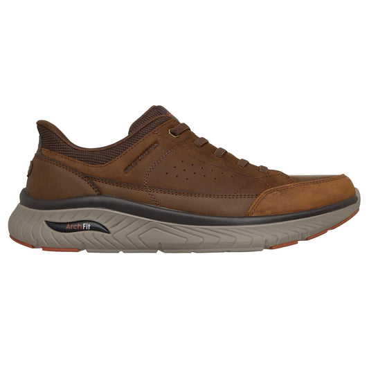 Skechers Mens Slip-ins Leather Arch Fit Crosser - Felix Shoes 205656