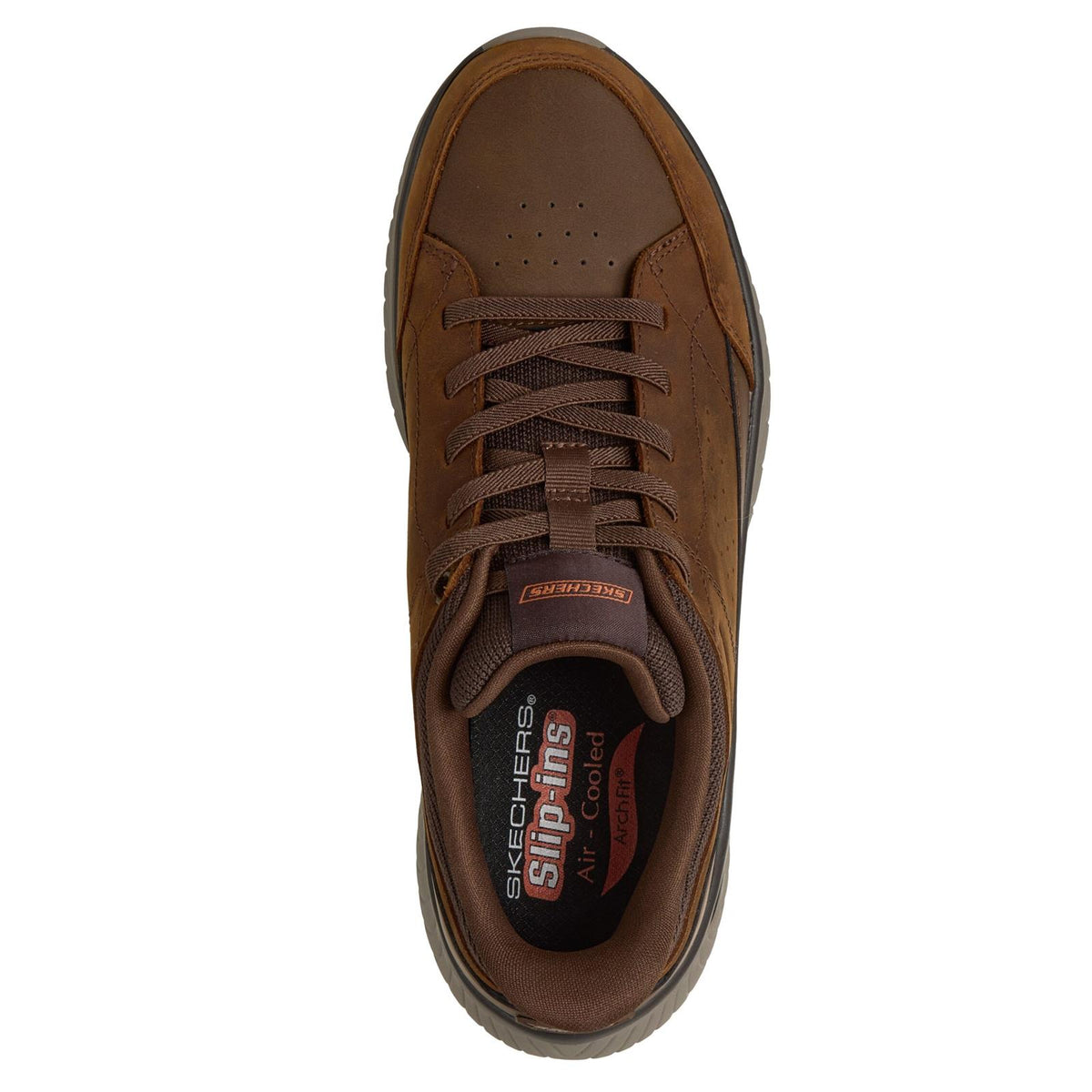 Skechers Mens Slip-ins Leather Arch Fit Crosser - Felix Shoes 205656