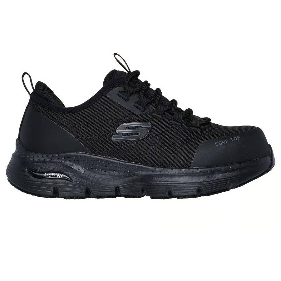Skechers Womens Work Slip-Resistant: Arch Fit - Ebinal - Black Shoes 108075EC