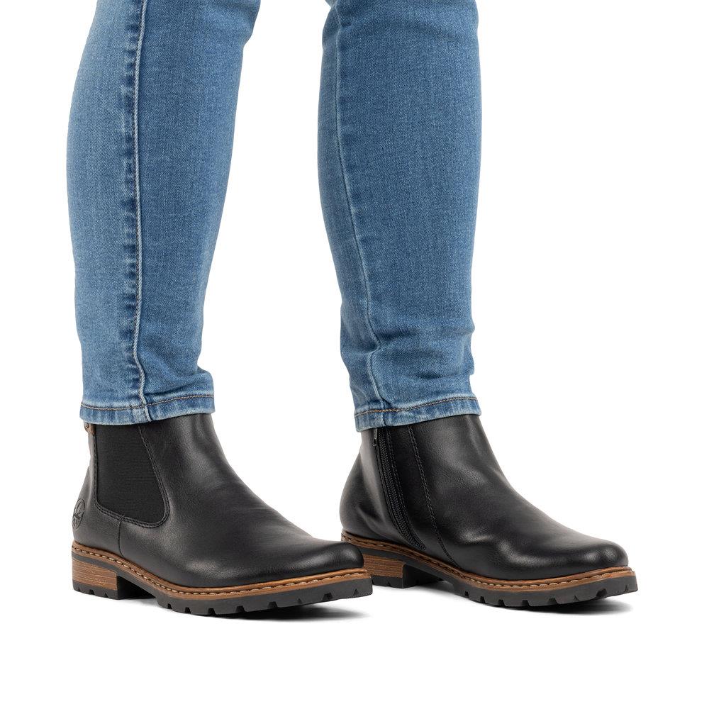Rieker Women's Black Boots Fleece Warm Lining Z9354-00