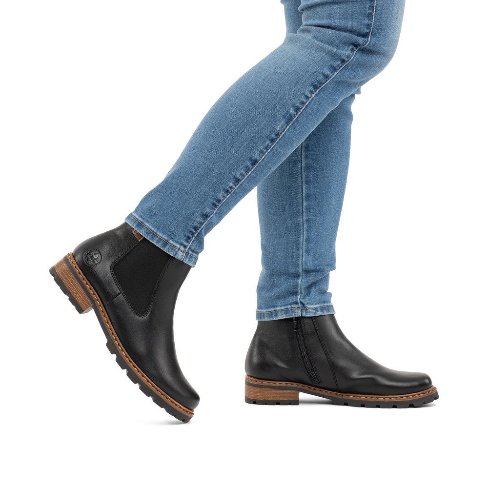 Rieker Women's Black Boots Fleece Warm Lining Z9354-00