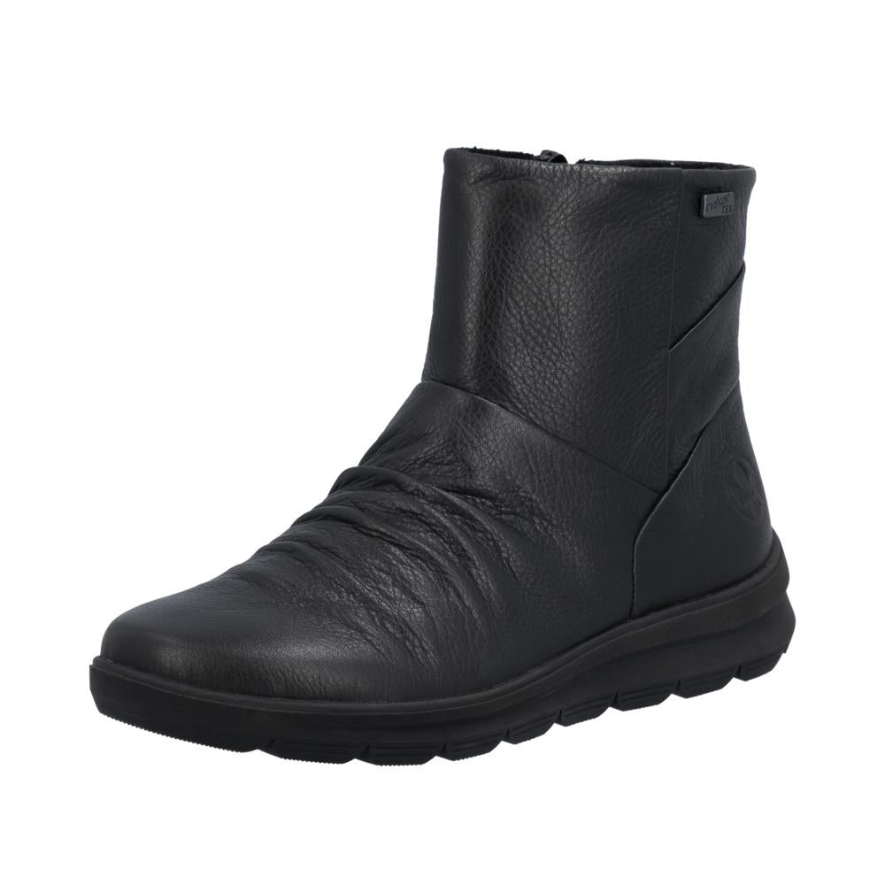 Rieker Womens Black Boots Fleece Warm Lining Z0066-00