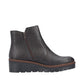 Rieker Womens Brown Faux Leather Warm Lined Low Wedge Ankle Boots X9165-25