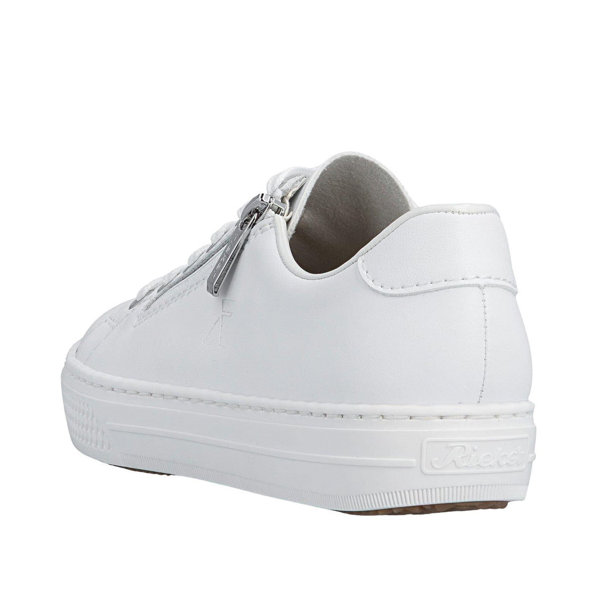 Rieker Womens White Smooth Leather Trainers