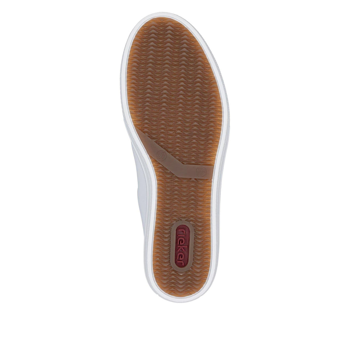 Rieker Womens White Smooth Leather Trainers