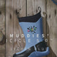 Muddies Icicle Blue Black Kids Warm Neoprene Wellies Boots
