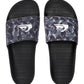 Quiksilver Mens Mathodic Recovery Black Slider Beach Sandals Print