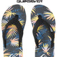 Quiksilver Mens Molokai Layback Tropical Black Multi Toe Post Flip Flops Sandals