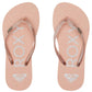 Roxy Girls Viva Sparkle Peach Flip Flops Beach Sandals
